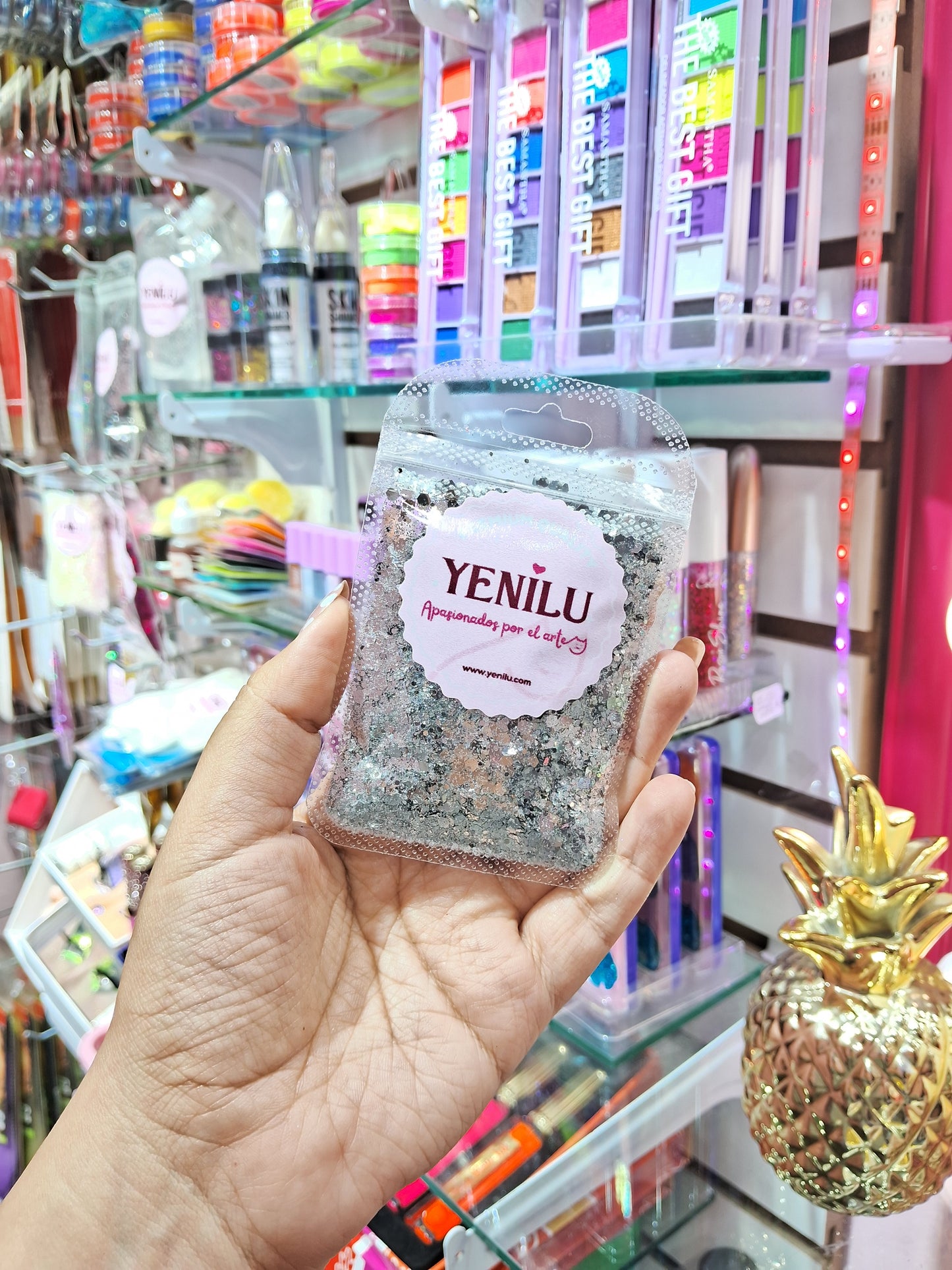 00389sku- Set de 12 Sachets Glitter Sirena (3gr c/u)