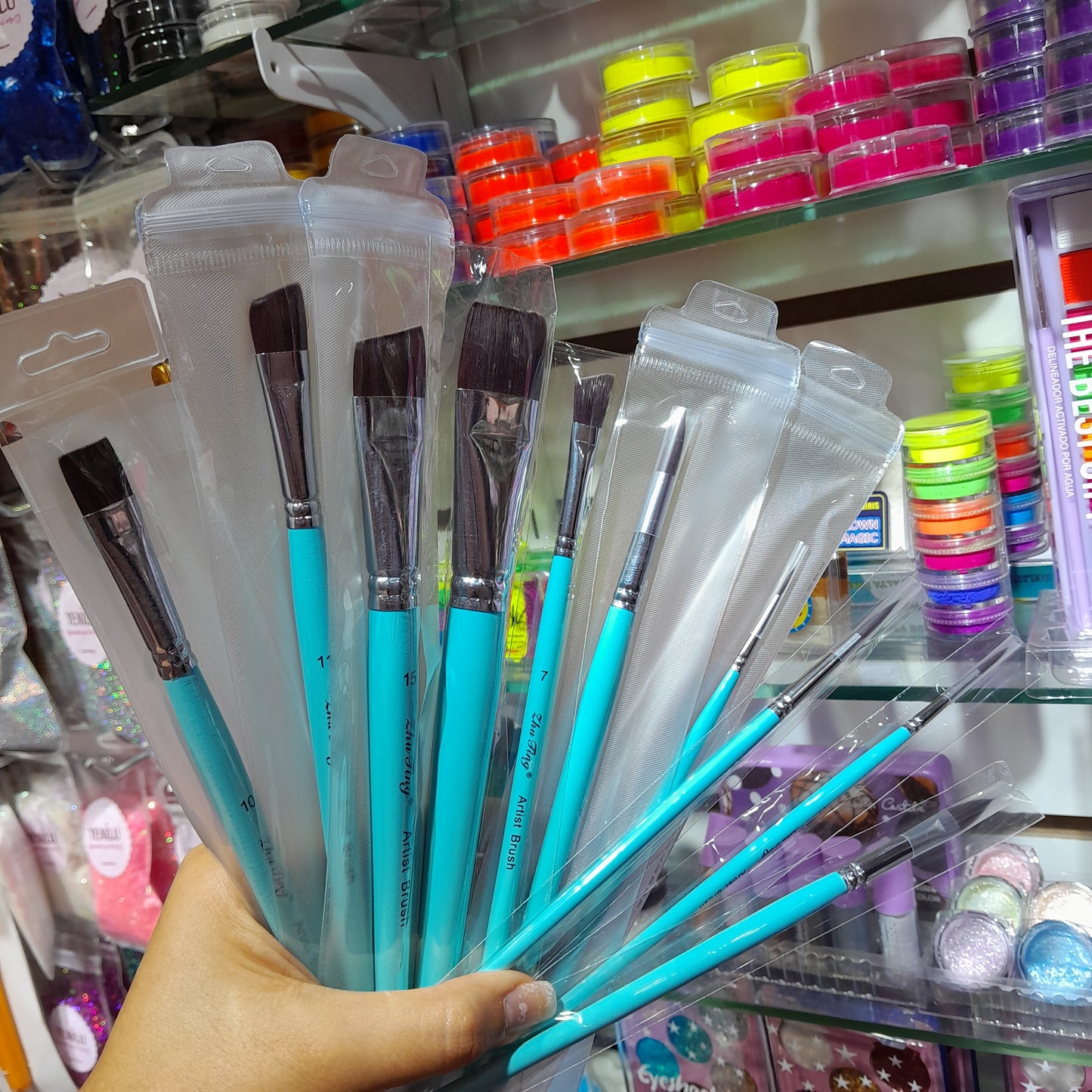 00391sku- Set de 10 pinceles profesionales para Caritas Pintadas 🎨