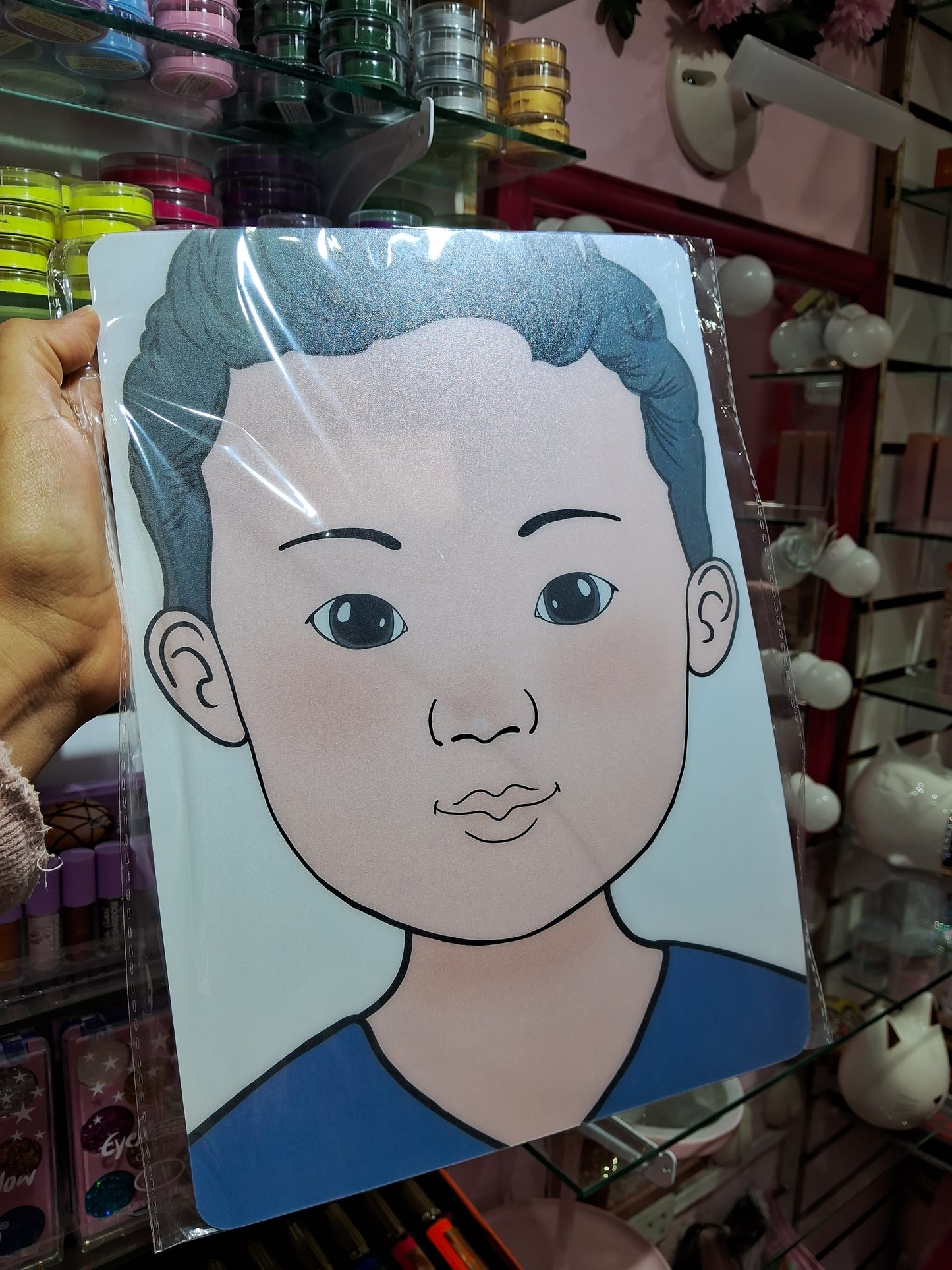 00372sku- Tablero de práctica para caritas pintadas niña / niño 🎨