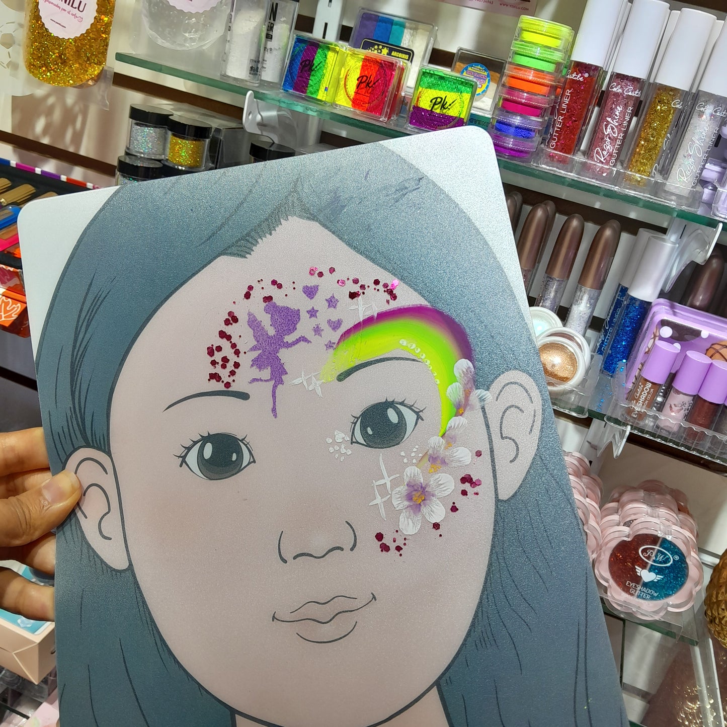 00372sku- Tablero de práctica para caritas pintadas niña / niño 🎨