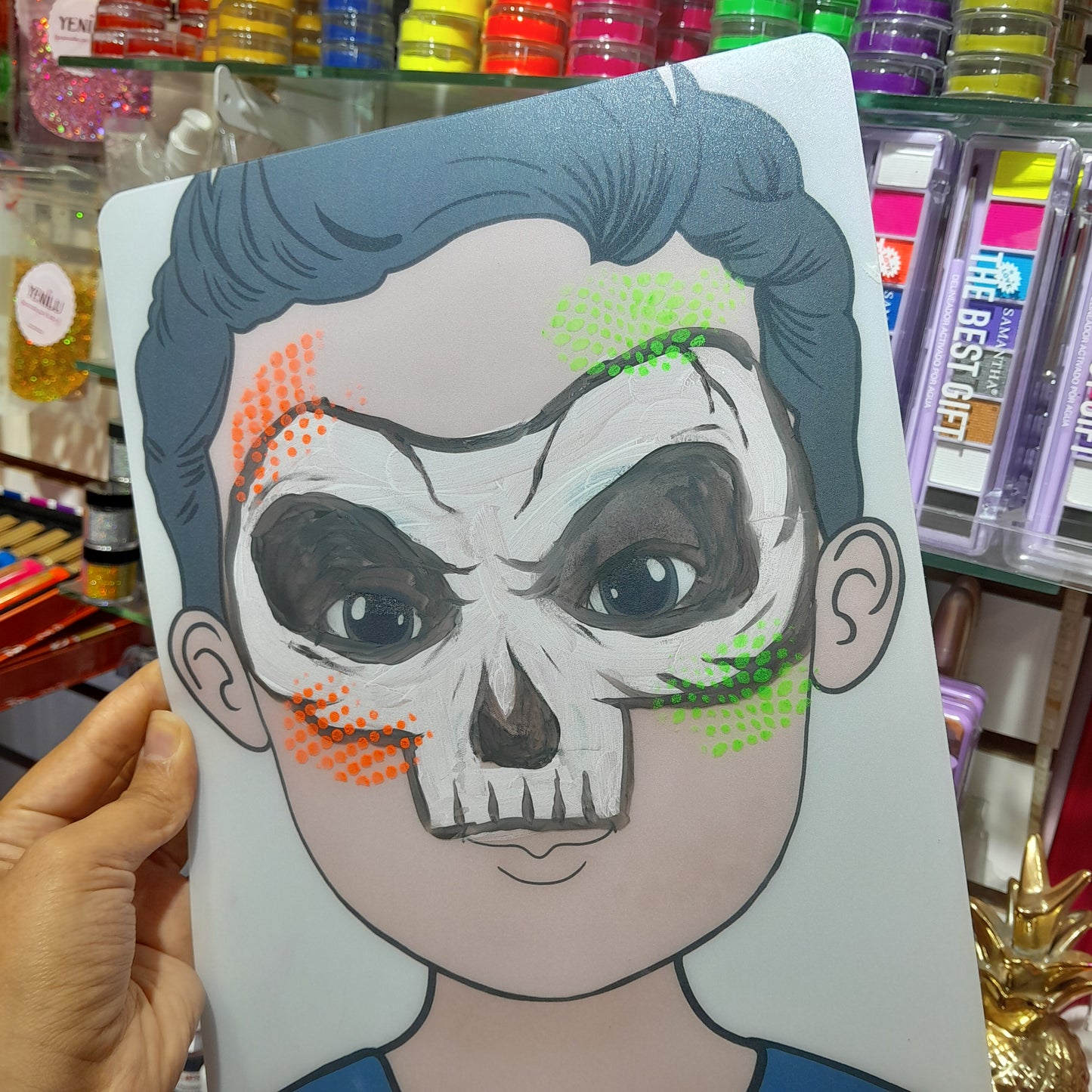 00372sku- Tablero de práctica para caritas pintadas niña / niño 🎨