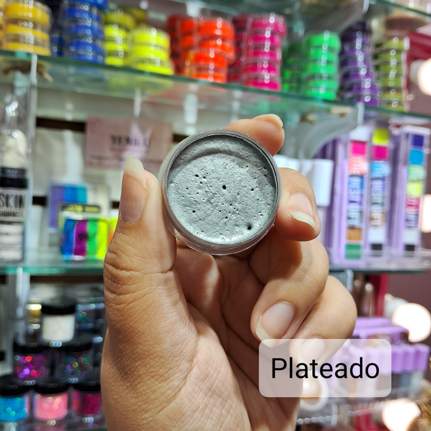 00333sku- Pintura metálica en crema pequeña 5gr para caritas pintadas(Mask Color)