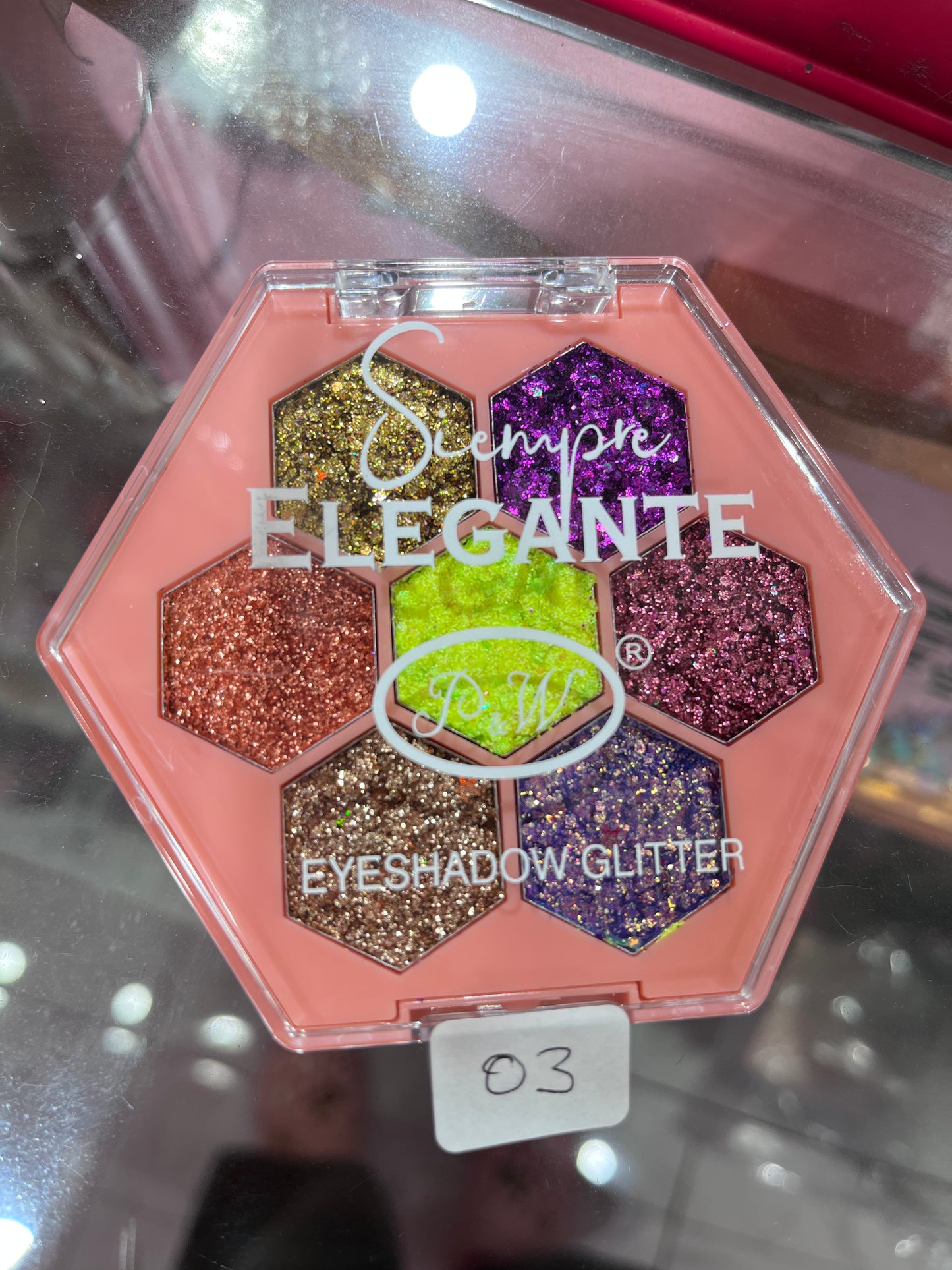 00344sku- Glitter paleta de 7 colores P&W