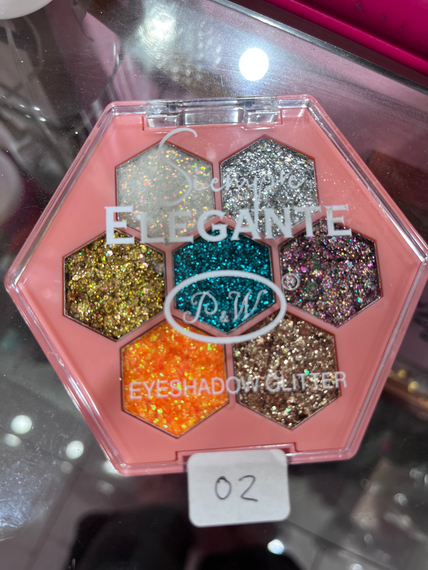 00344sku- Glitter paleta de 7 colores P&W