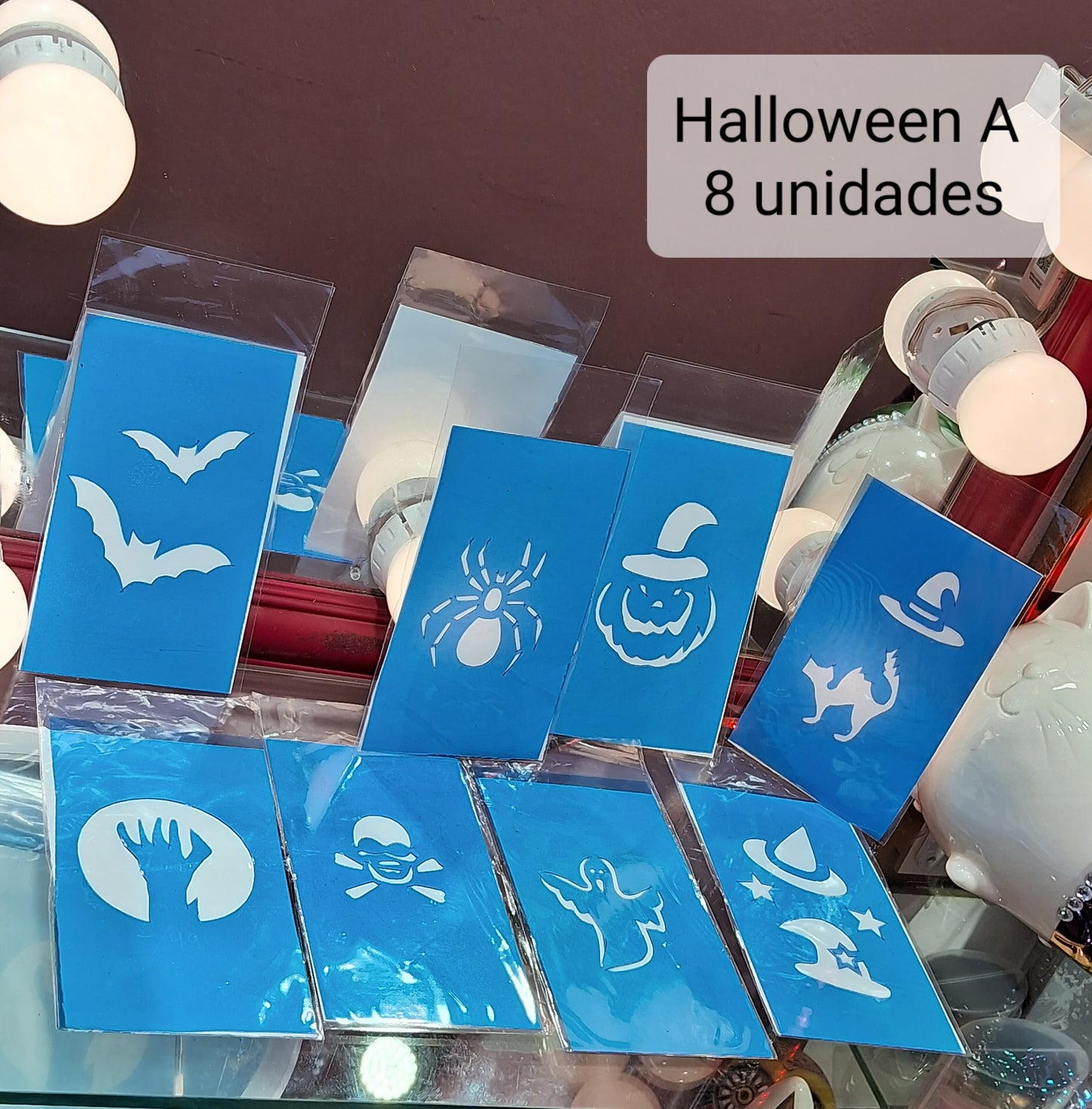 sku00175- HALLOWEEN Sets de Stencils para caritas pintadas