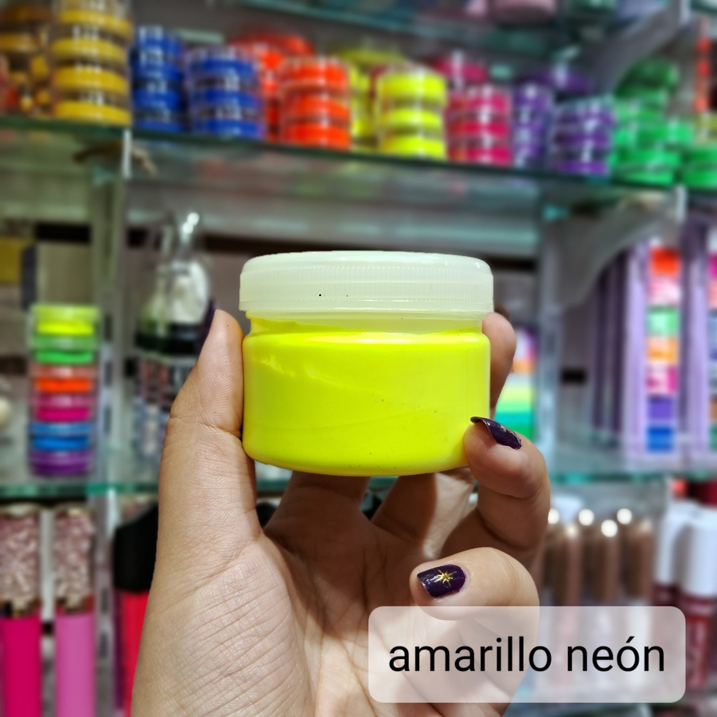 00249sku- Pote de pintura neón en crema 75gr para caritas pintadas (Mask Color)