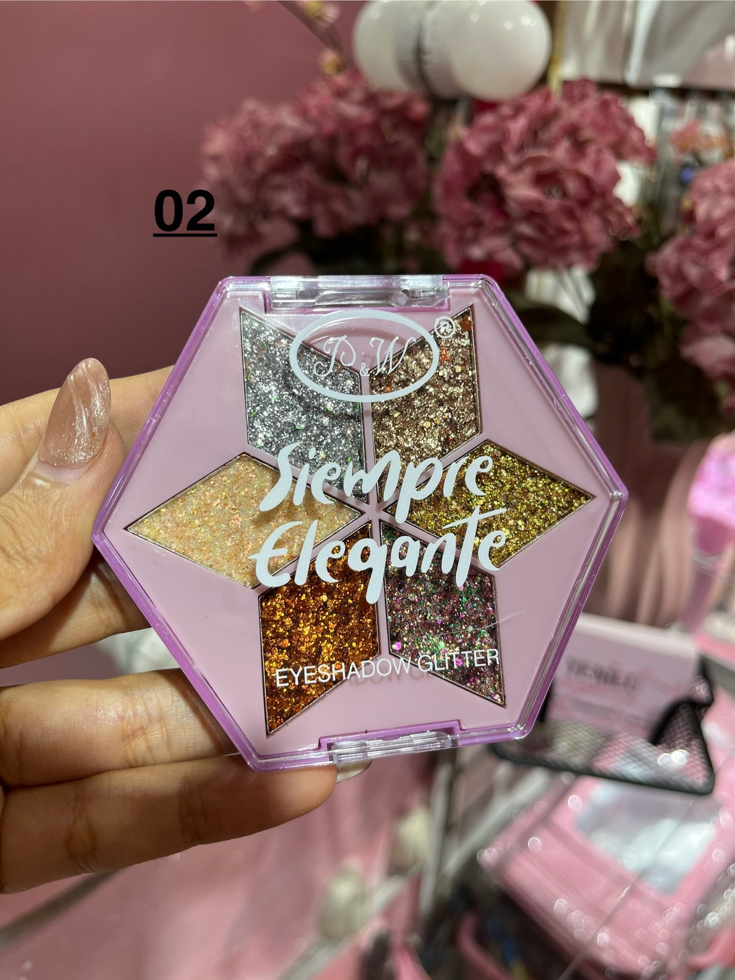 00344sku- Glitter paleta de 7 colores P&W