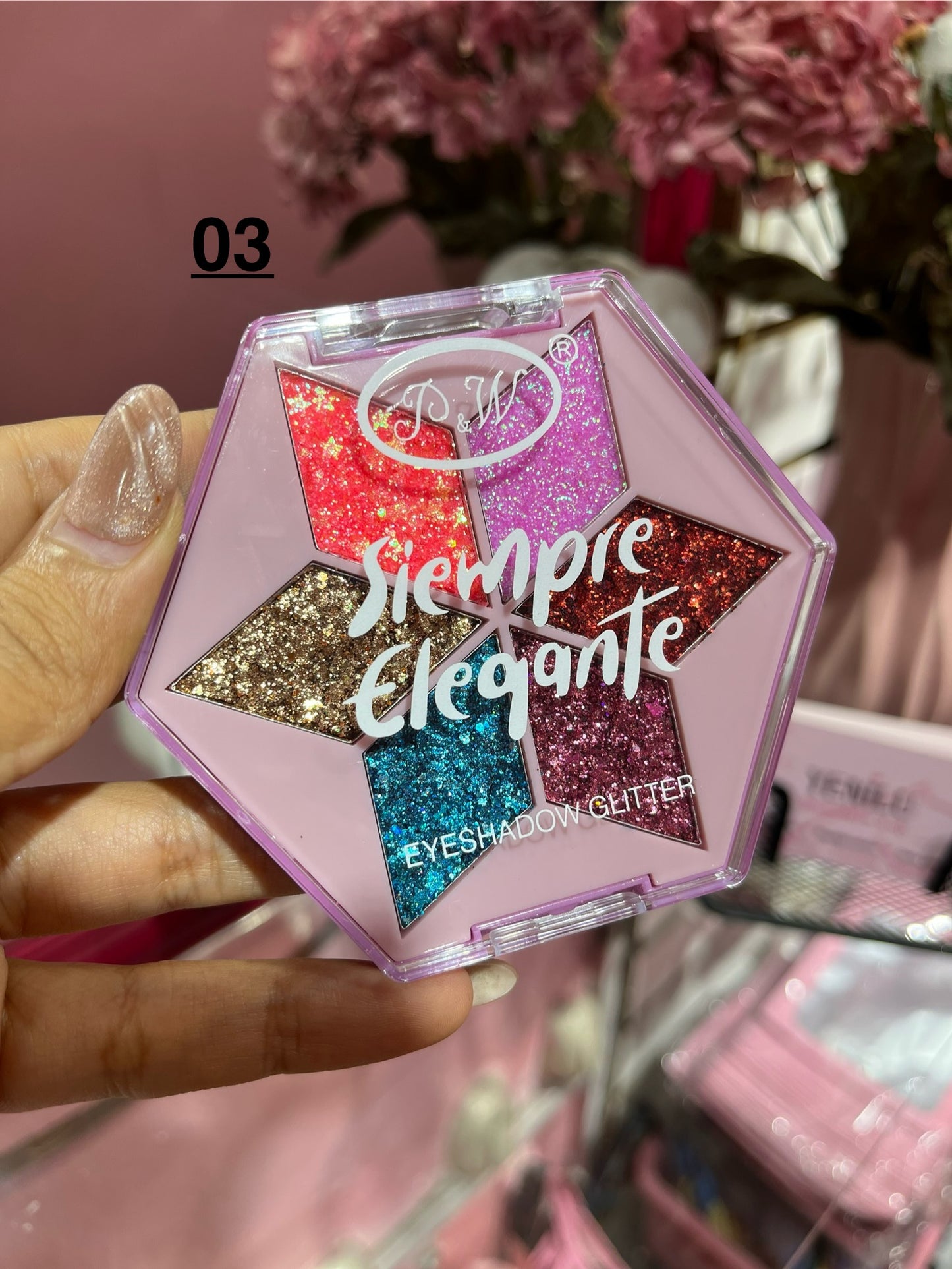 00344sku- Glitter paleta de 7 colores P&W