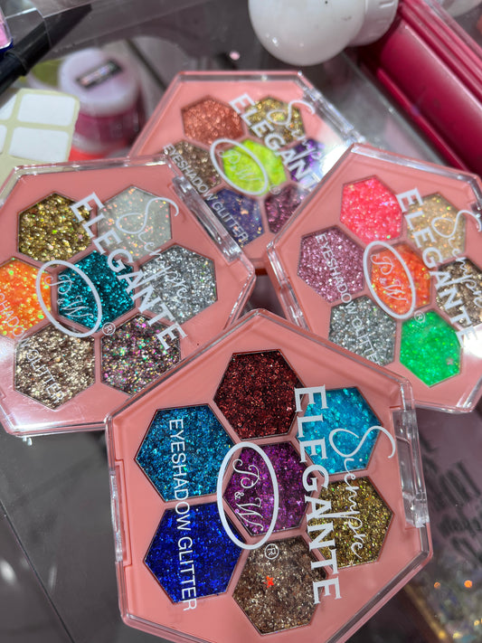 00344sku- Glitter paleta de 7 colores P&W