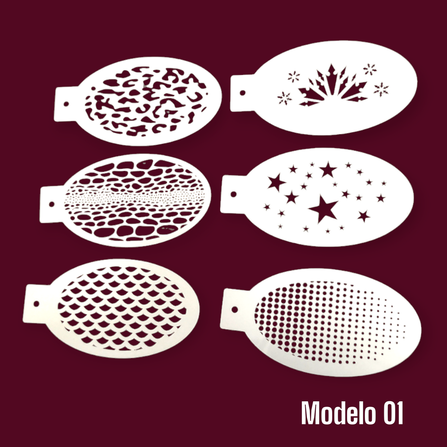 00395sku- Set de Stencils corte láser para caritas pintadas 🎨