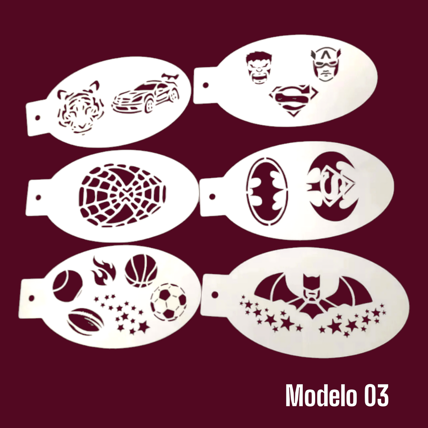 00395sku- Set de Stencils corte láser para caritas pintadas 🎨