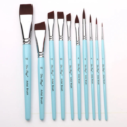 00391sku- Set de 10 pinceles profesionales para Caritas Pintadas 🎨