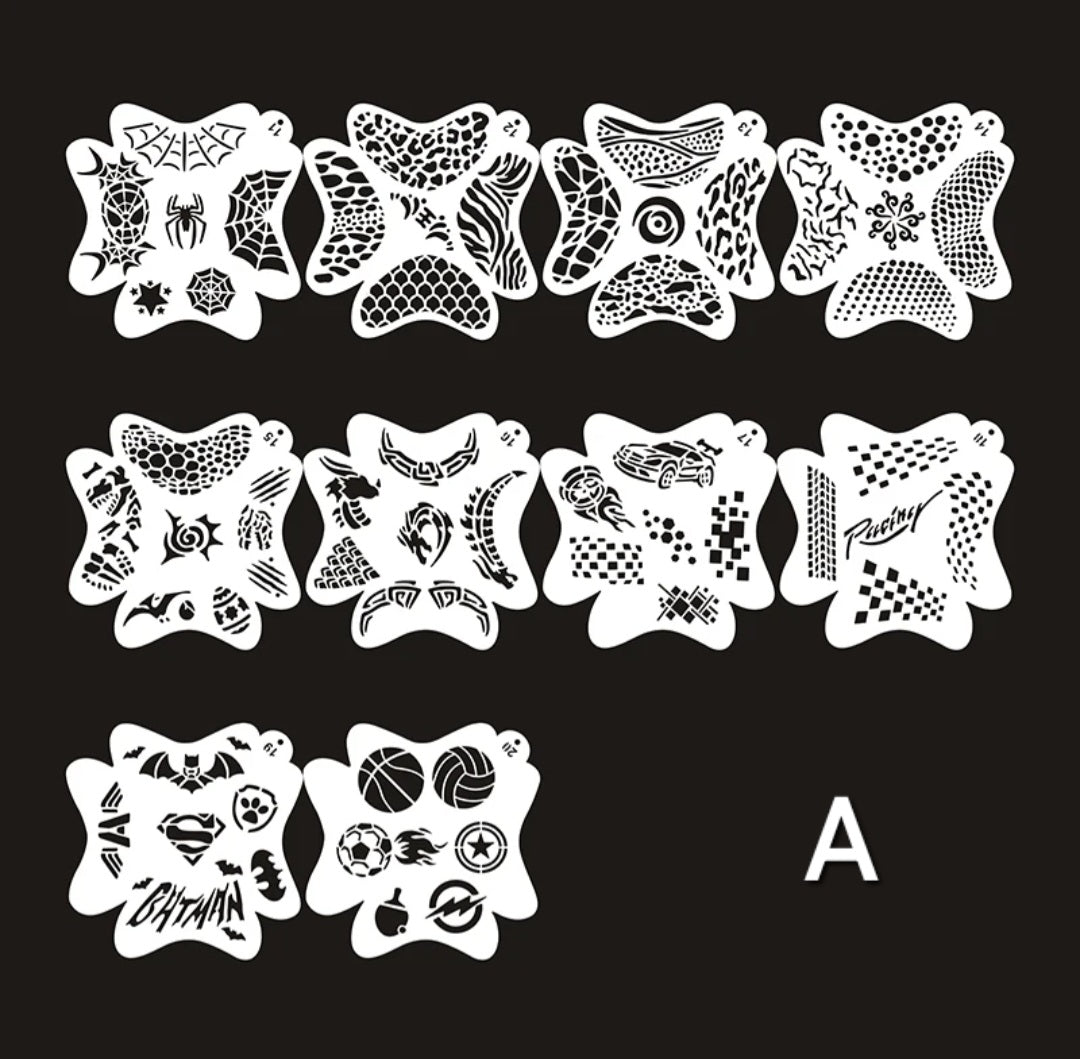 00376sku- Set de stencils para caritas pintadas